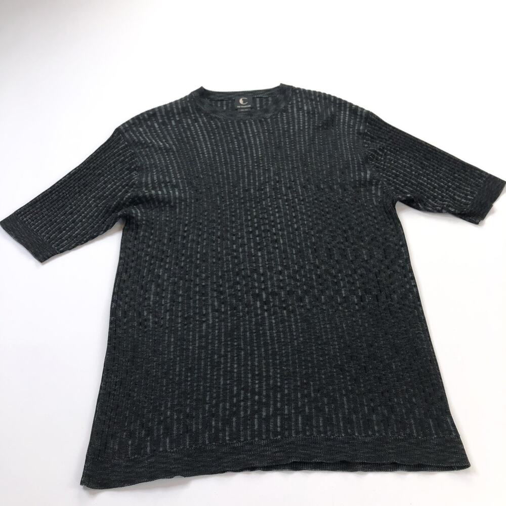 The Collection Large VINTAGE VTG 100% Silk Short Sleeve Retro Party Shirt Black